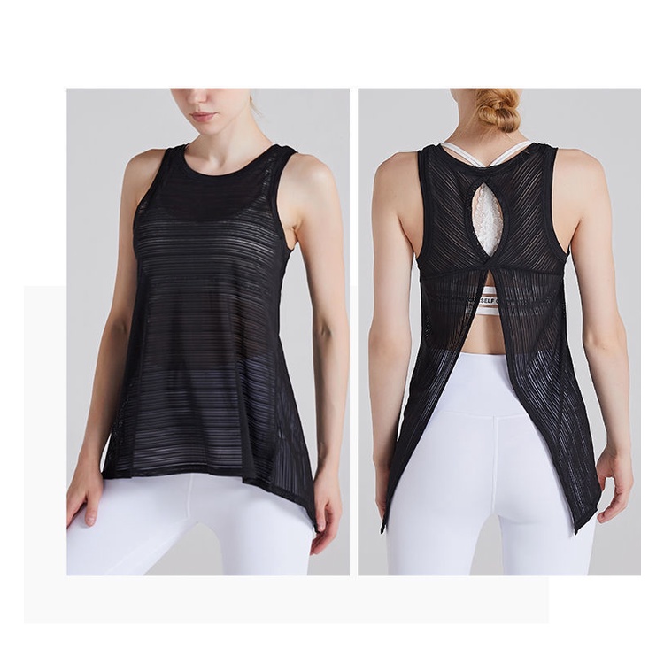 Áo Thun Thể Thao Sát Nách Dáng Rộng Nhanh Khô Thoáng Khí Cho Nữ