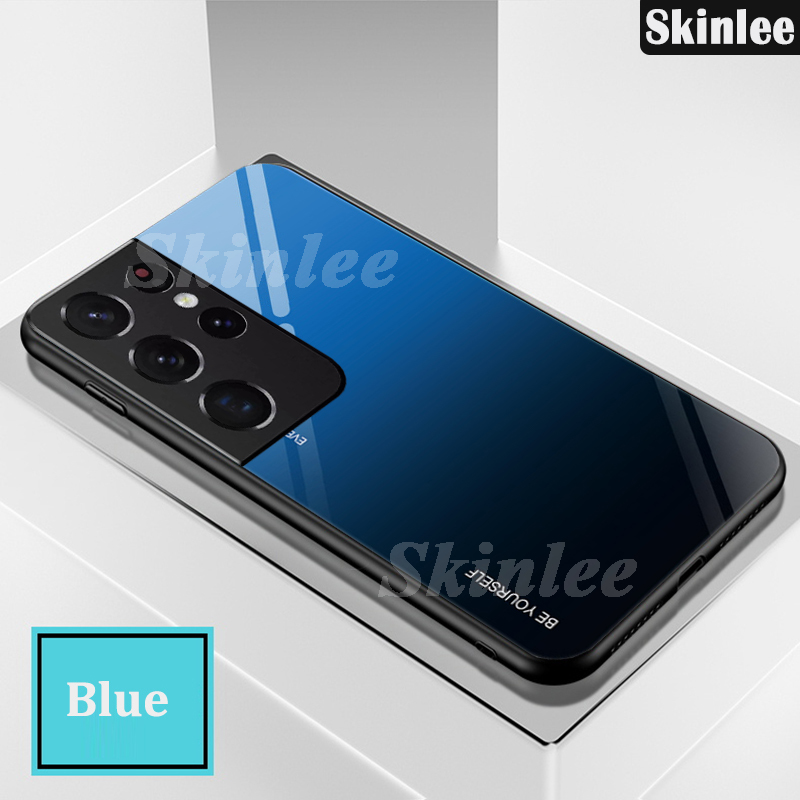 Ốp Lưng Kính Cường Lực Màu Gradient Cho Samsung Galaxy S21 Ultra S21 + Samsung S21 Plus