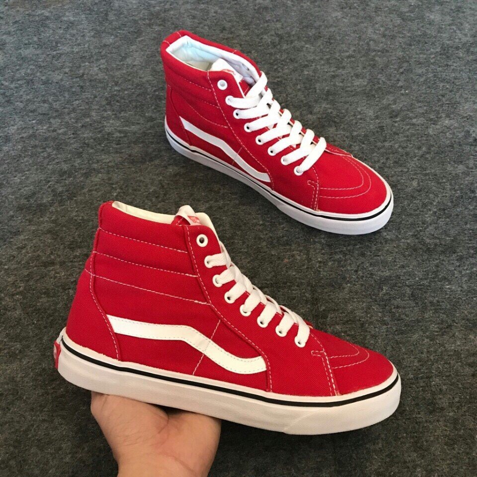 Hot Giày vans old skool đỏ tươi cổ cao