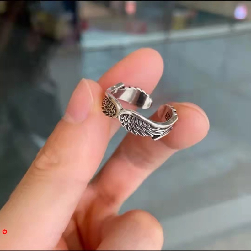 Nhẫn thép không gỉ hình đôi cánh thiên thần