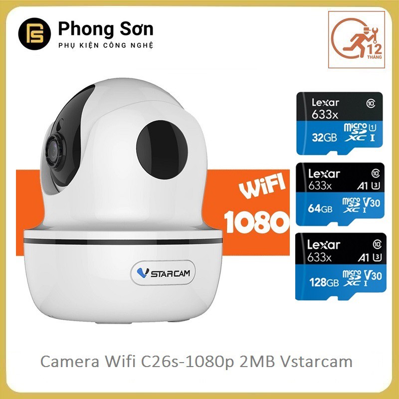 Camera wifi IP Vstarcam C26s Full HD 1080P , Bảo hành 12 tháng | BigBuy360 - bigbuy360.vn