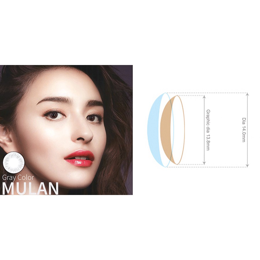Kính áp tròng Mulan Gray có độ Hàn Quốc ( 0.00 ~ 6.00)