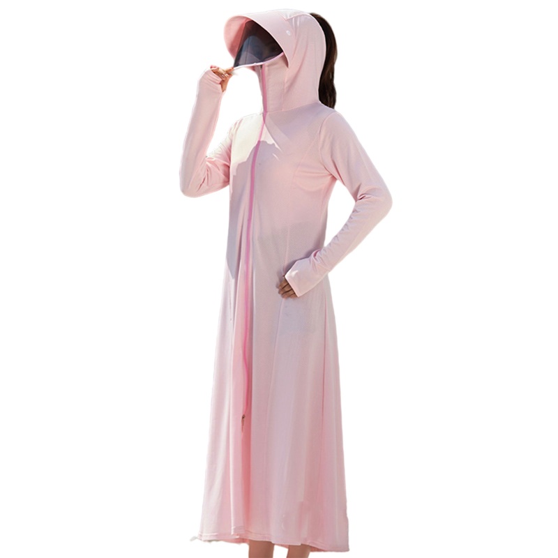 Brroa Áo Khoác Chống Nắng Tay Dài Có Khóa Kéo Chống Tia UV Có Nón Trùm Đầu Remo