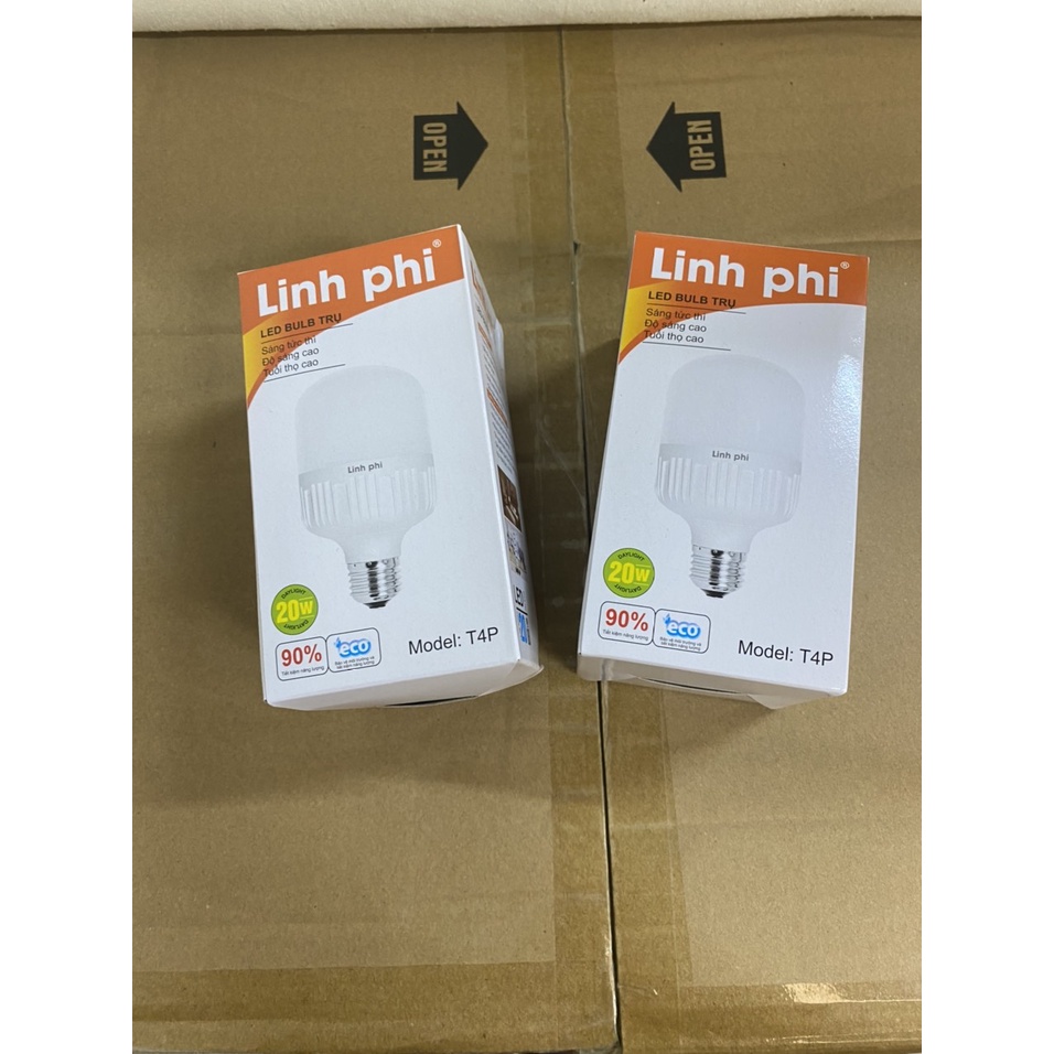 Bóng đèn LED 20w siêu sáng tiết kiệm điện, LED BULB trụ LINH PHI chống nước BẢO HÀNH đổi mới 6 tháng