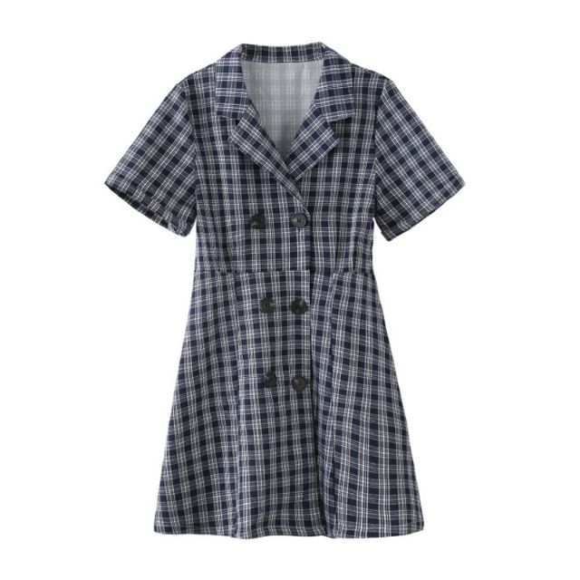 [Order] Đầm Tay Ngắn Caro Bigsize | BigBuy360 - bigbuy360.vn