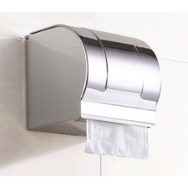 Hộp đựng giấy vệ sinh inox gắn tường cao cấp, chống ướt giấy không hoen gỉ trong môi trường chất tẩy rửa