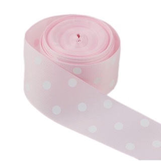 Ruy băng gân chấm bi màu hồng 4cm dài 1m