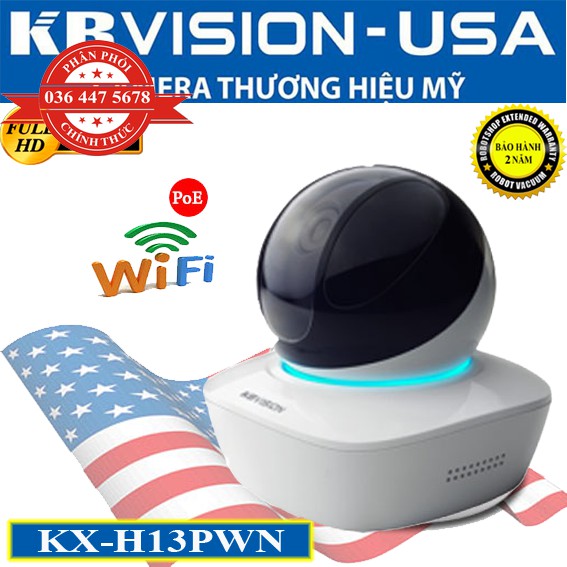 Camera Wifi KBVISION KX-H13PWN 1.3 Megapixel, IR 10m, F2mm, Micro SD, Push Video, Onvif, Xoay 355 độ