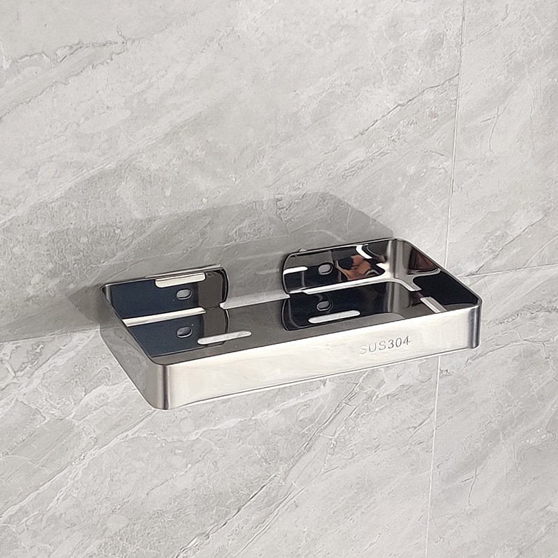 Khay đựng xà phòng, xà bông Inox SUS 304 dán tường hoặc khoan tường Size M