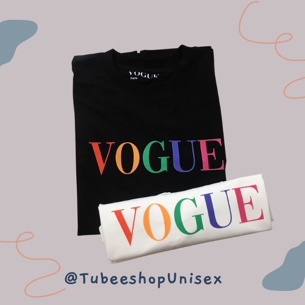 Áo thun Unisex Vogue chữ nhiều màu nam nữ