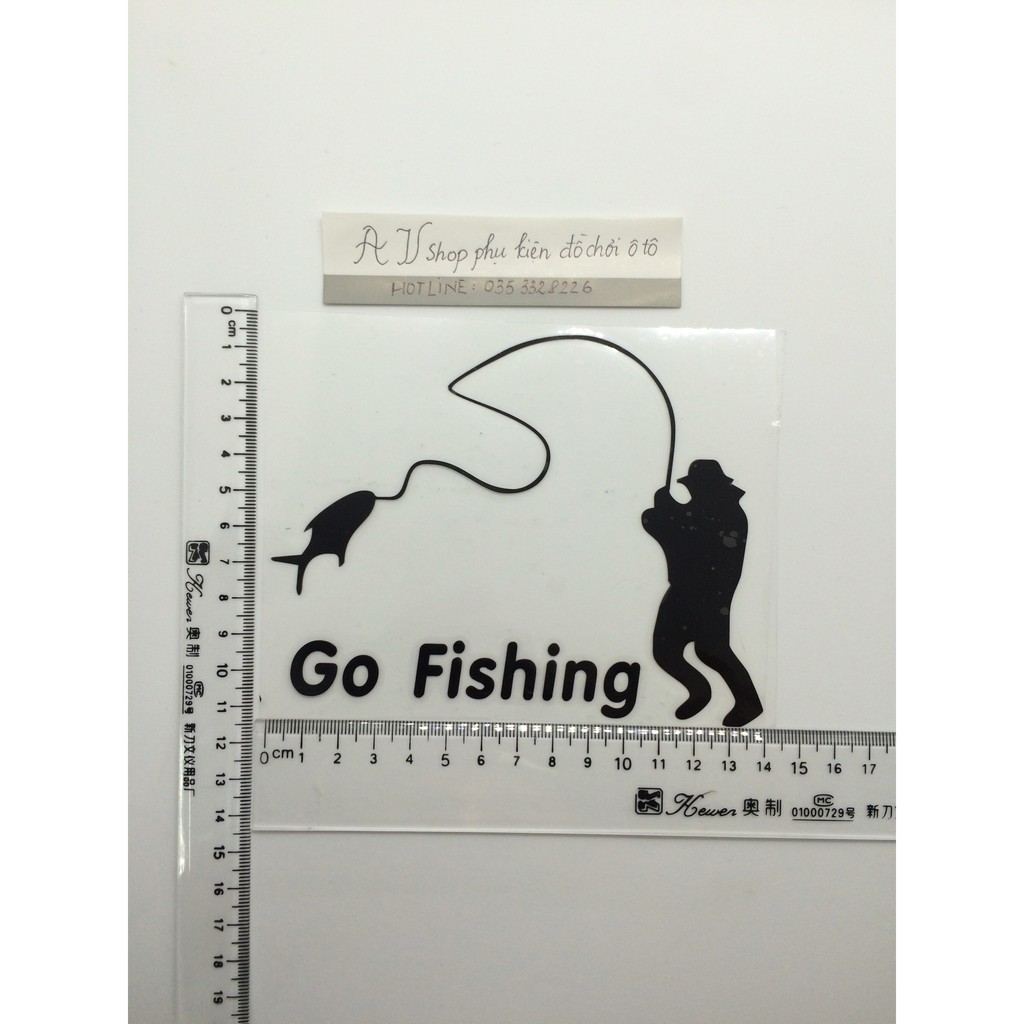 miếng dán trang trí xe GO FISHING