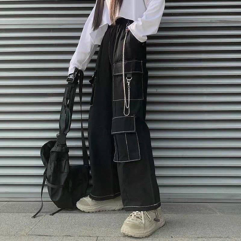 Quần Ống rộng Unisex kèm khoá xích