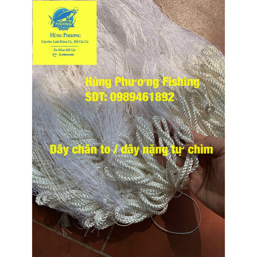 Lưới Cá Hùng Phương- Lưới dù sợi 3 cao 6m dài 99m đánh sông, hồ thủy điện
