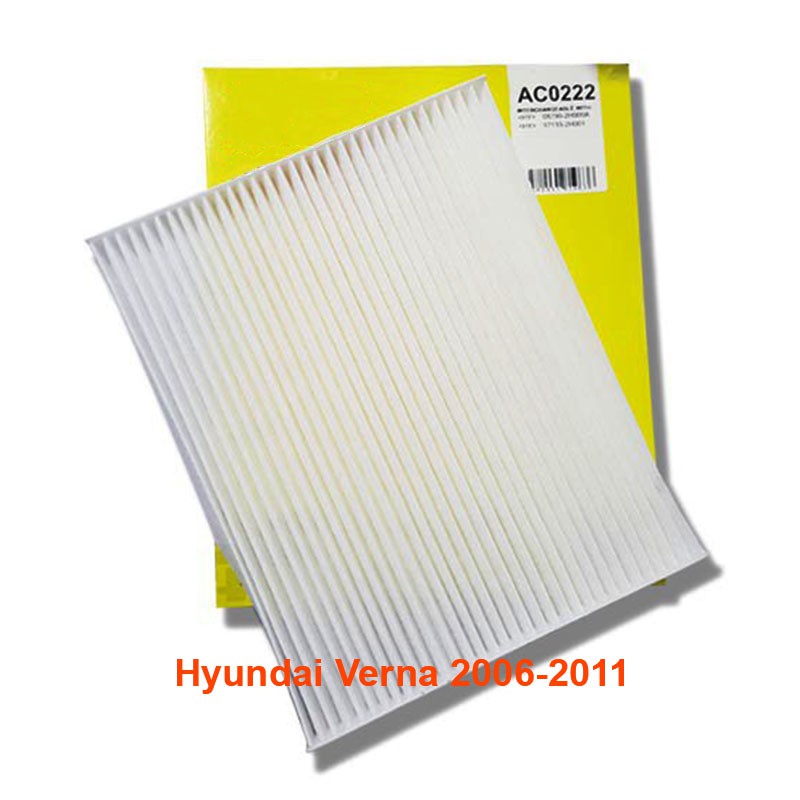 Lọc gió điều hòa AC0222 JS Asakashi dành cho Hyundai Verna 1.4 và 1.6 2006, 2007, 2008, 2009, 2010, 2011 08790-2H000A