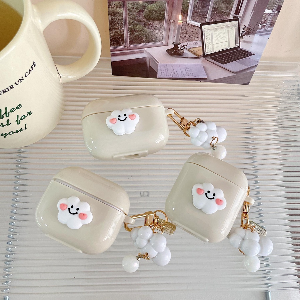 Vỏ Bảo Vệ Hộp Sạc Tai Nghe Bluetooth Không Dây AirPods Pro 1 / 2 3 2021 gen3 Bằng Silicon tpu Mềm Hình Đám Mây 3D Dễ Thương