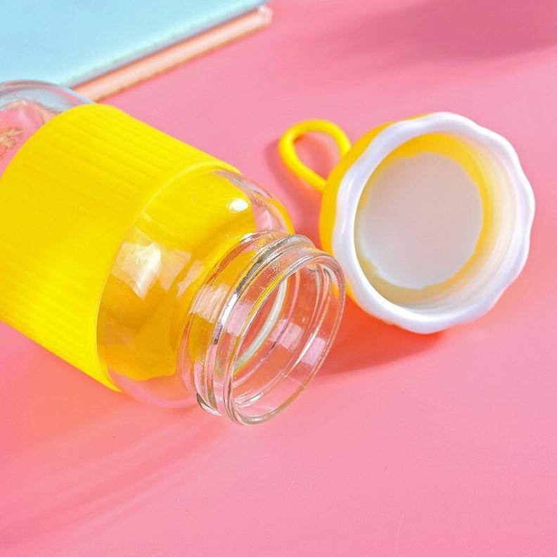 Bình nước thủy tinh có vỏ silicon chống trượt