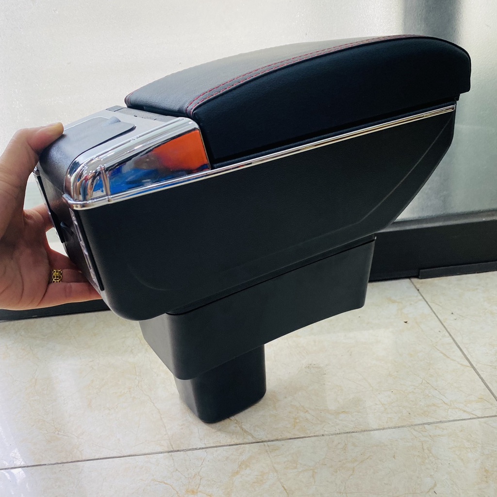Hộp tỳ tay, bệ tỳ tay xe Suzuki Swift 2019 2020 2021 - Màu đen , Có Cổng Cắm USB tiện dụng, lắp đặt zin
