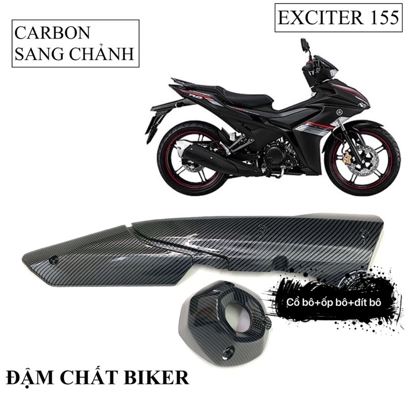 ốp bô + cổ bô +đít bô exciter 155  2021 carbon