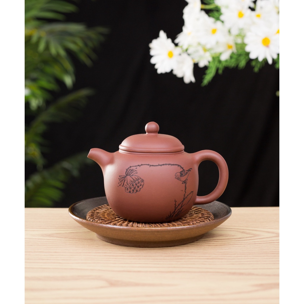 Ấm Tử Sa Nghi Hưng Liên Tử Điểu Thú 310 ml (Tử Nê)