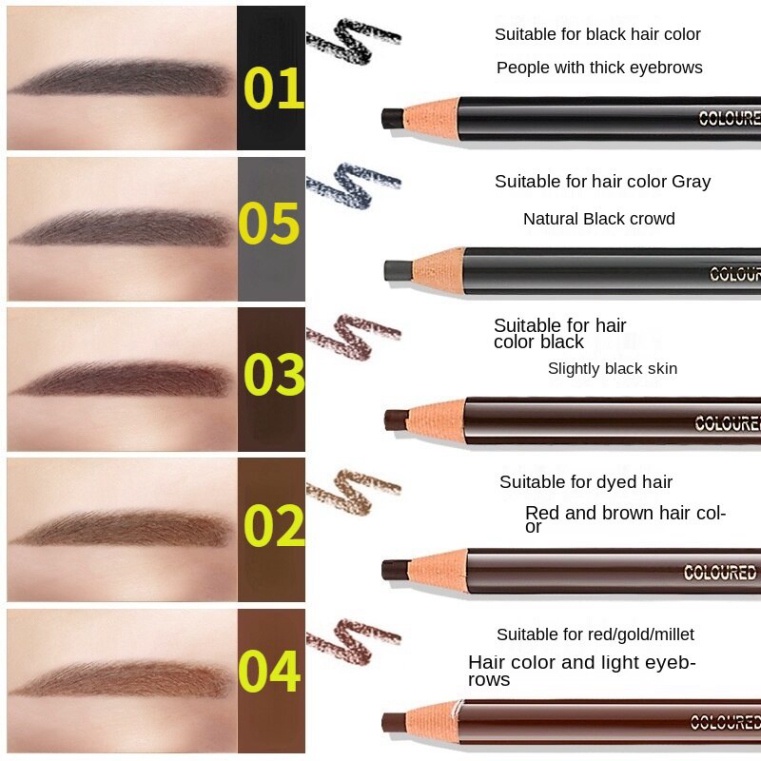 Bút Chì Kẻ Chân Mày 2 Đầu Mảnh 1.5mm Kẻ Mày Phù Hợp Cho Người Mới Bắt Đầu Yin KM 125