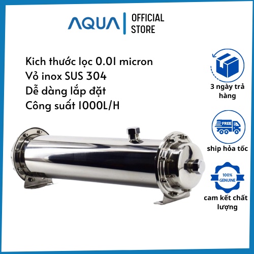 Máy lọc nước UF 1000l/h Công nghệ sợi lọc thẩm thấu qua thành, có cơ chế xả cặn định kì lõi lọc