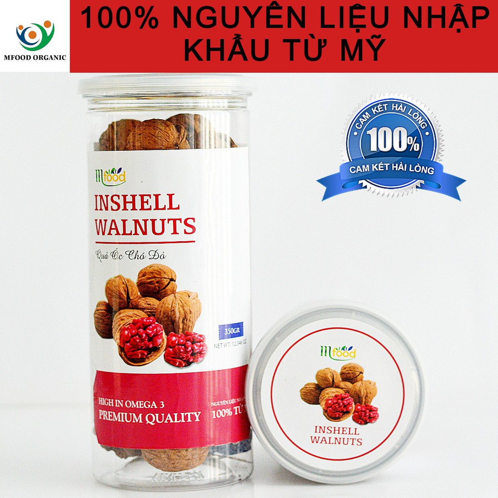 [Mã GROSALE2703 giảm 8% đơn 250K] Quả Óc Chó Đỏ Mỹ Hũ 350gram