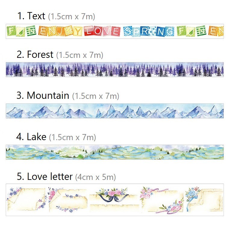 Băng dính washi tape trang trí planner WST125