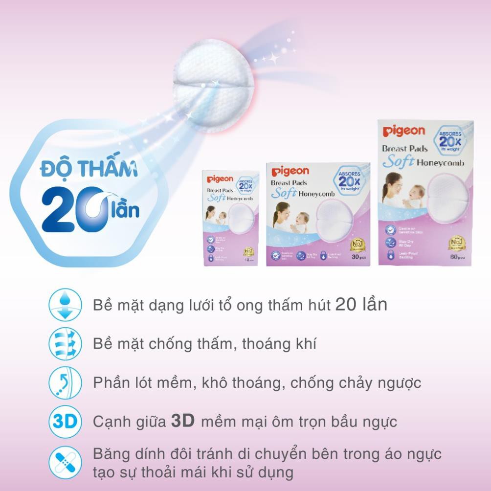 Tấm lót thấm sữa Pigeon cho mẹ 12/30/60 miếng/hộp