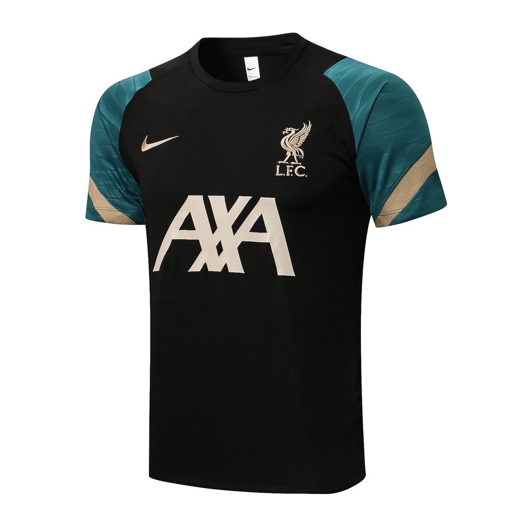Áo Thun Bóng Đá Màu Đen In Logo Liverpool Jersey 21-22 Cho Nam