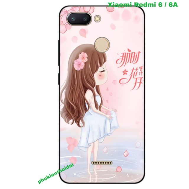 Ốp lưng Xiaomi Redmi 6A dẻo TPU viền đen in 3D cao cấp