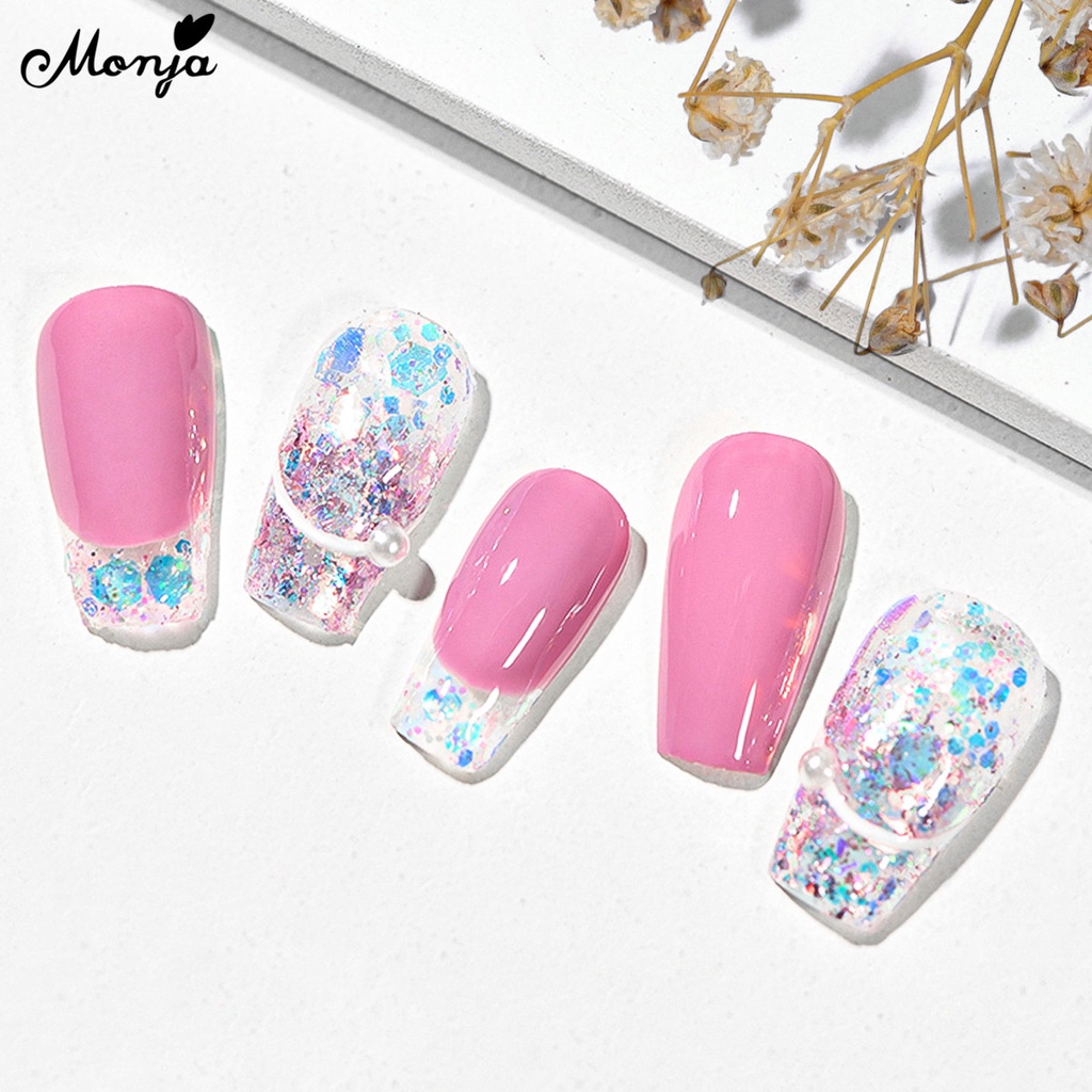 MONJA Bột Kim Tuyến Lục Giác Trang Trí Móng Tay