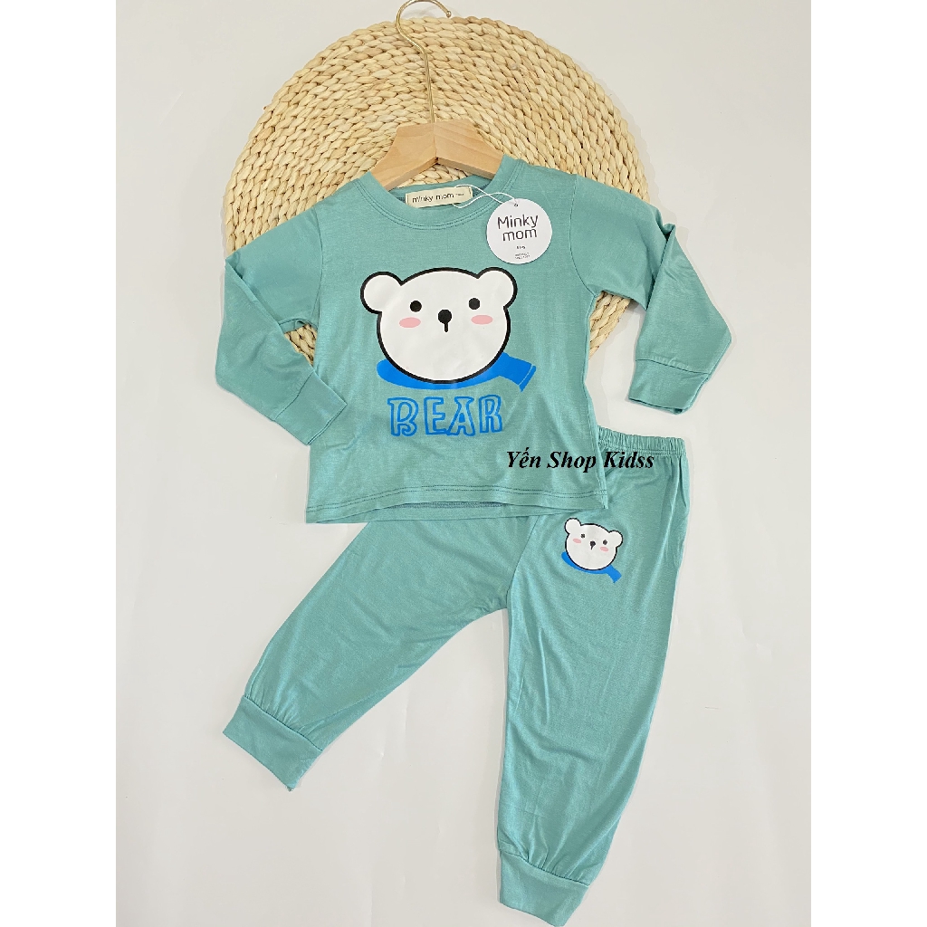 Bộ Dài Tay Minky Mom Chất Thun Lạnh Cho Bé (Cừu-Gấu) (SP001198)