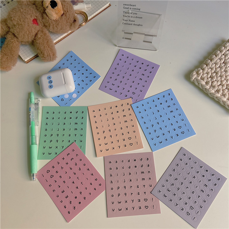 Nhãn dán trang trí thiết kế chữ cái nhiều màu đẹp mắt