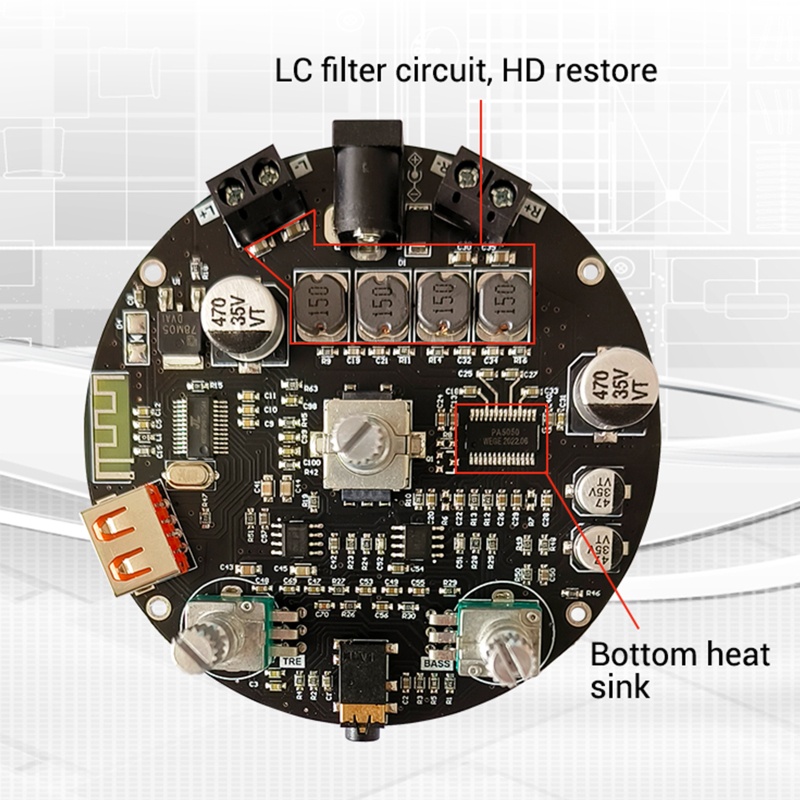 Bảng Mạch Khuếch Đại Tín Hiệu Âm Thanh Bluetooth 5.1 Cho DC 9-24V