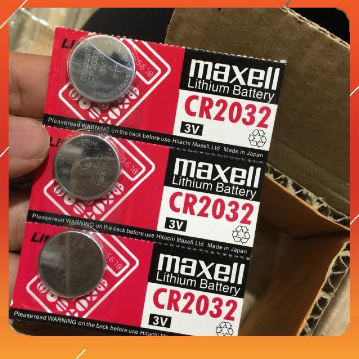 Vỉ 5 Viên Pin cúc áo CR2032 Maxell Lithium 3V Made In Japan
