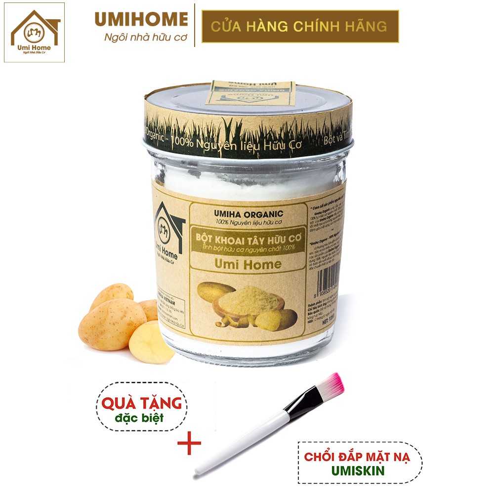 Bột Khoai Tây đắp mặt hữu cơ UMIHOME 135g nguyên chất - Dưỡng da trắng hồng, mịn màng, tái tạo tế bào, ngừa thâm mụn