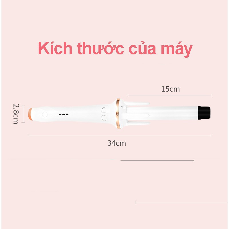 Máy làm tóc xoăn uốn tóc tự động tạo kiểu tóc hàn quốc 3 trục xoay 360 độ chất liệu gốm sứ hàng chính hãng cao cấp