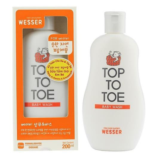 Sữa tắm gội toàn thân cho bé Wesser Nano Sliver kháng khuẩn bảo vệ làn da và mái tóc trẻ em (200ml)