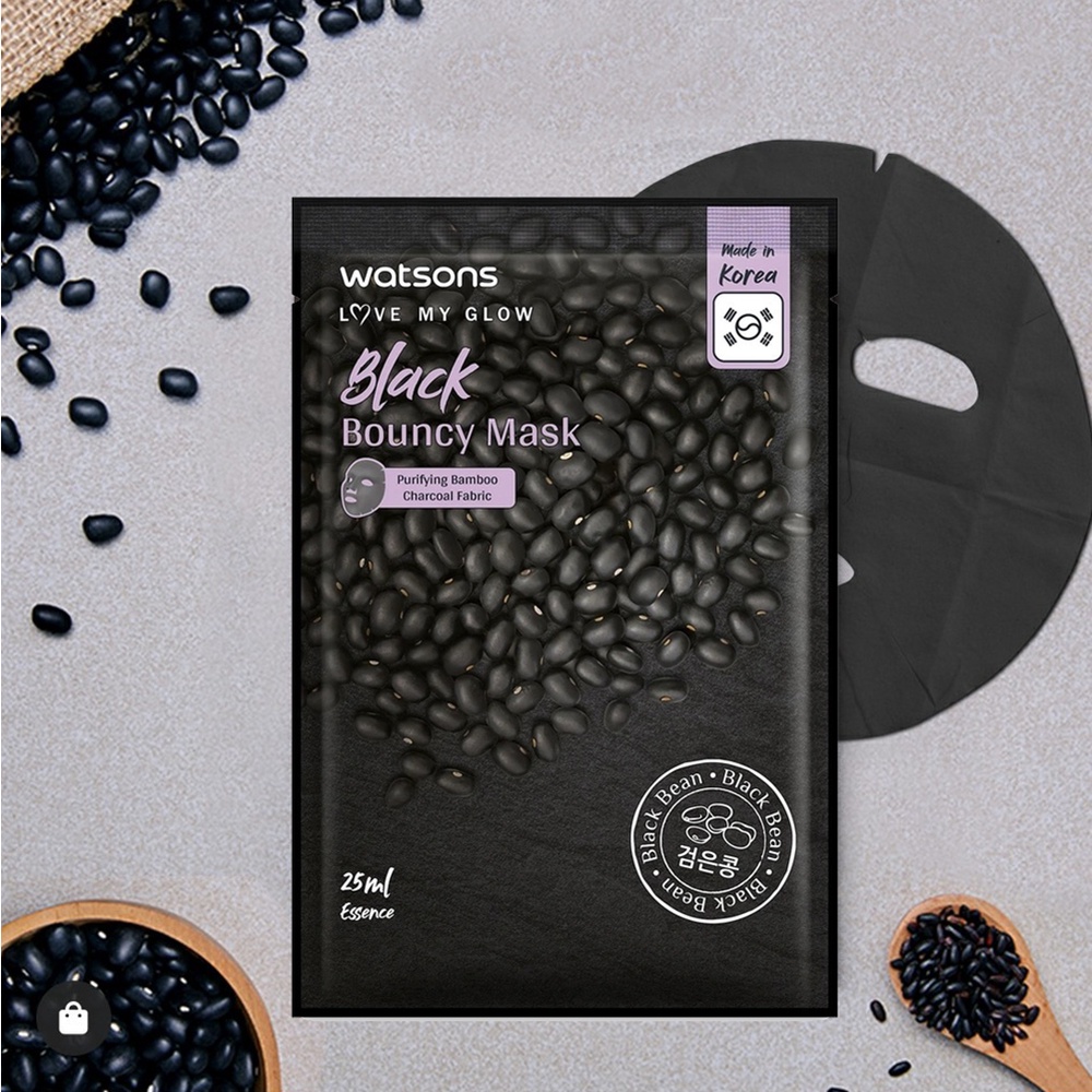 Mặt Nạ Watsons Black Bouncy Mask Black Bean Giúp Da Căng Mịn 25ml