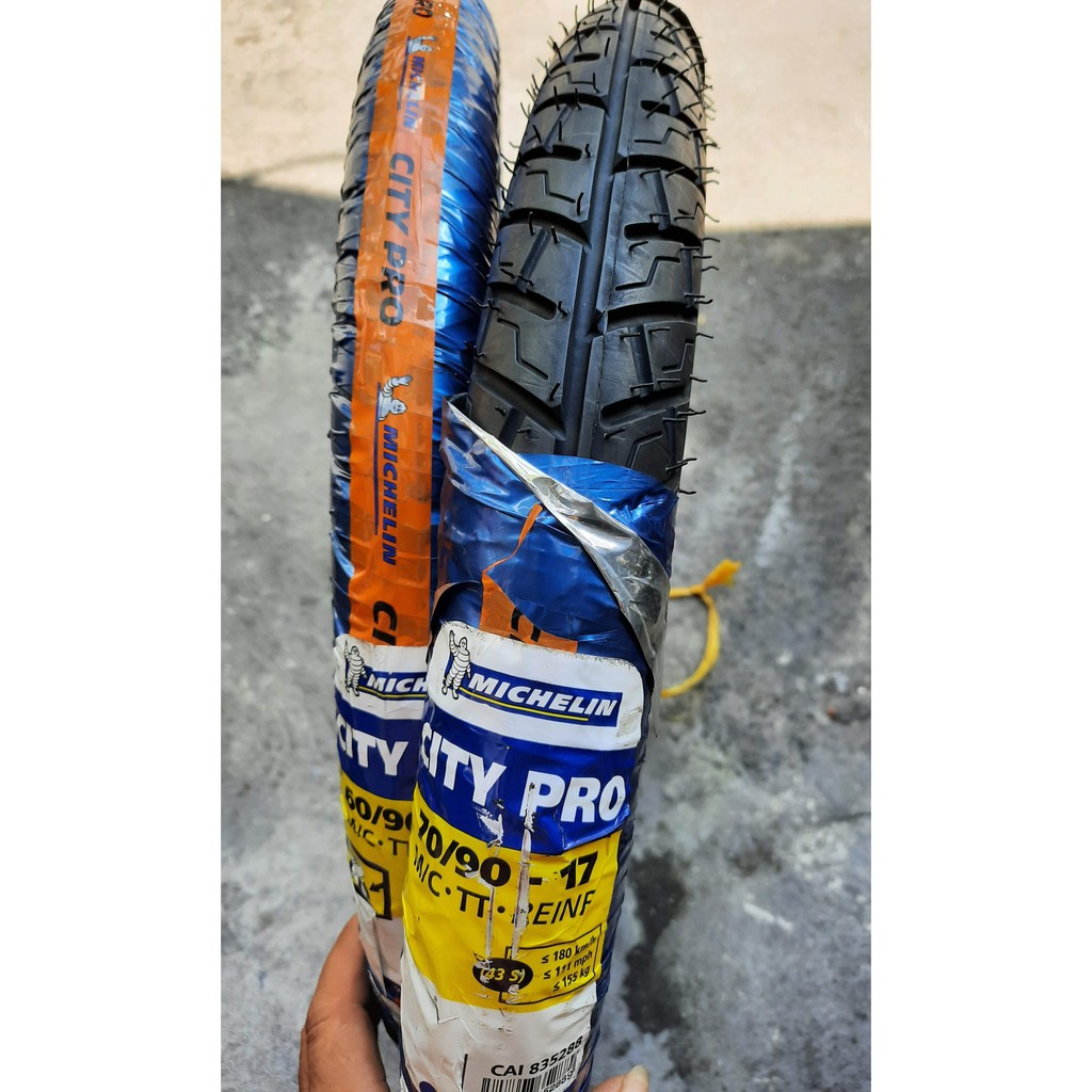 Cặp vỏ MICHELIN CITY PRO loại dùng ruột 60/90-17; 70/90-17