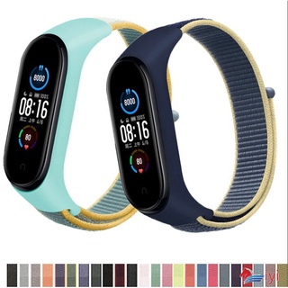 Vòng đeo tay xiaomi mi band 5 6 7 dây nylon thể thao vòng dây da pulsera correa dây đeo miband dây đeo tay cho mi thay thế dây đeo