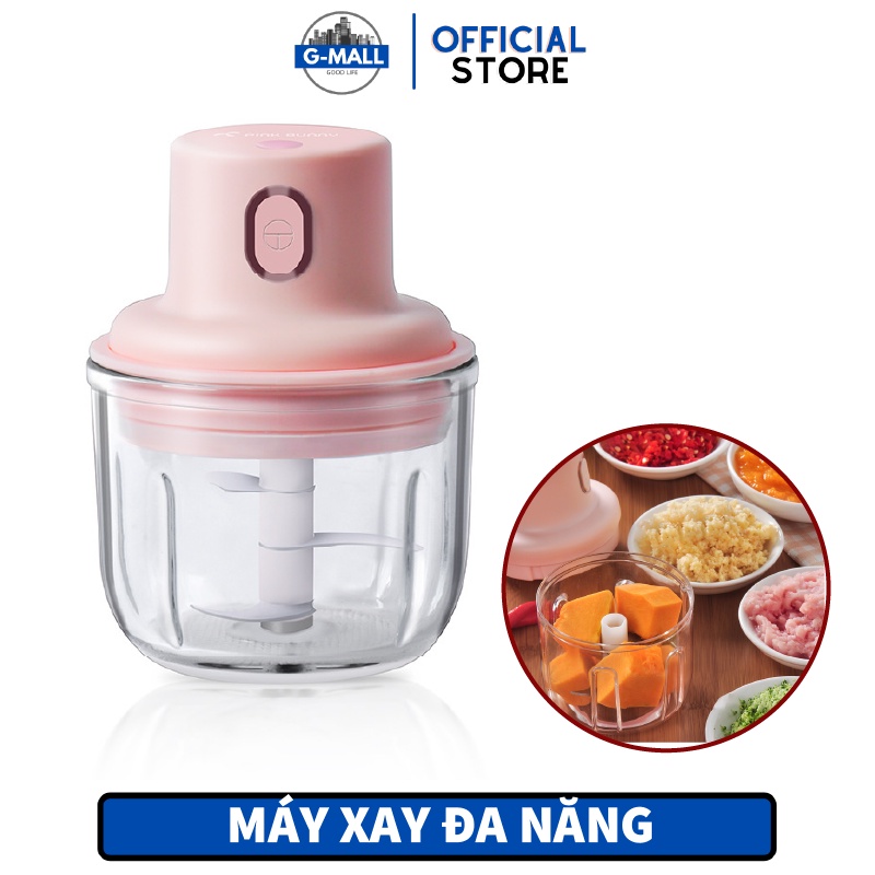 Máy Xay Thịt, Hành Tỏi, Rau Củ Quả. Máy Xay Sạc Điện Có Cổng Sạc Usb, Nhỏ Gọn Dễ Sử Dụng An Toàn