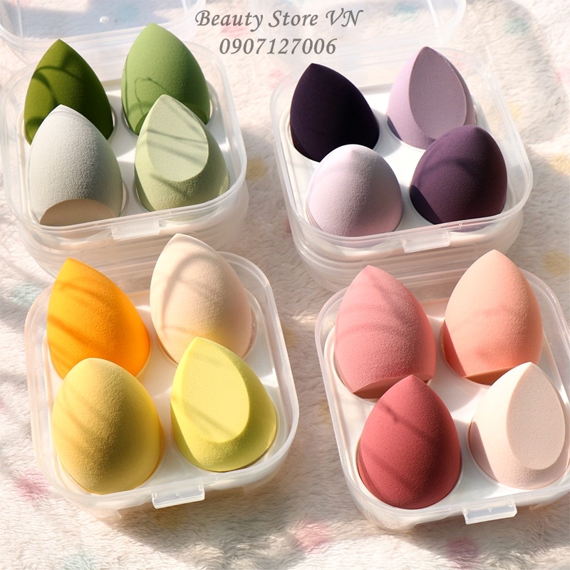 [FREESHIP] Set 4 Bông Mút Tán Nền Trang Điểm Cao Cấp Puff Blending Sponge