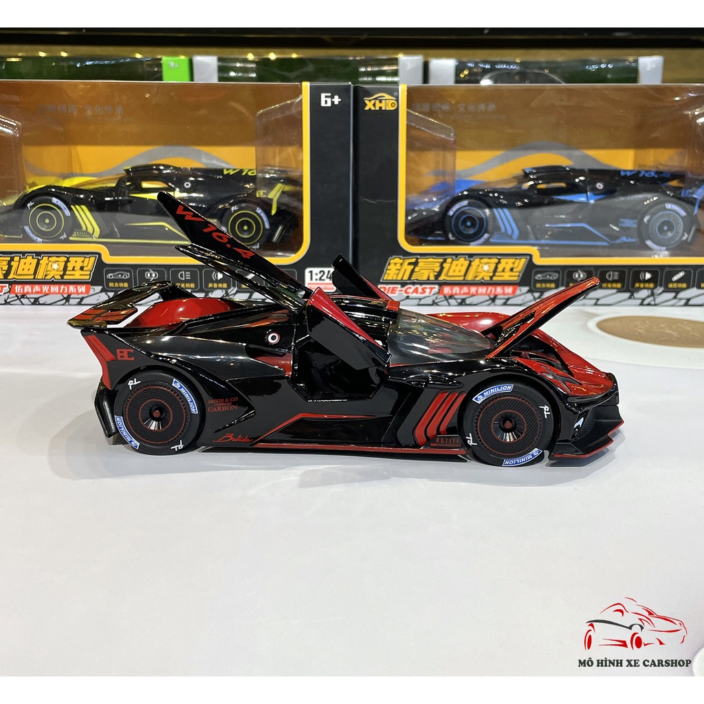 Mô hình xe kim loại siêu xe Bugatti Bolide tỉ lệ 1:24 hãng XHD 3 màu