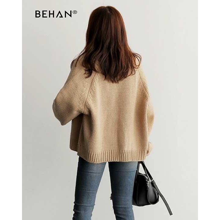 Áo khoác cardigan len vải dày không cúc hàng quảng châu chất đẹp - áo len bầu