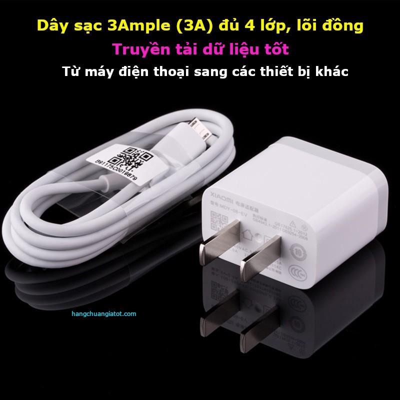 Bộ sạc nhanh Adapter XIAOMI Chính hãng, công suất 10W và 18W MDY-08-EV, cáp USB/Micro -