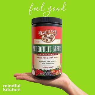[Bột uống hữu cơ giàu chất chống oxi hóa cô đặc từ rau và trái cây] Barlean's SuperFruit Kiwi Strawberry Greens Powder