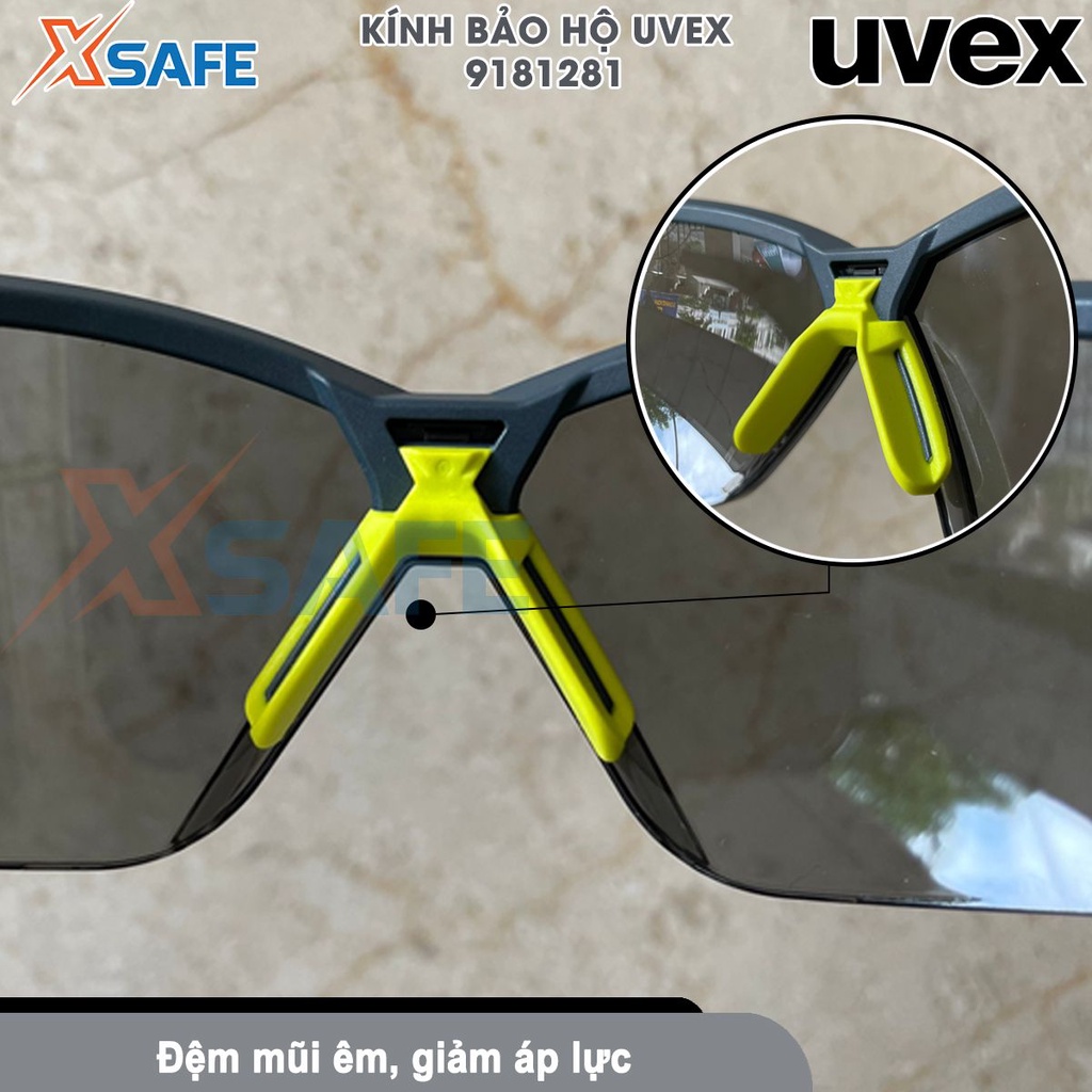 Kính bảo hộ UVEX SUXXEED 9181281 gọng râm (xám 23%) chống chói, tia UV, phủ lớp chống đọng sương, trầy xước, dùng đi xe