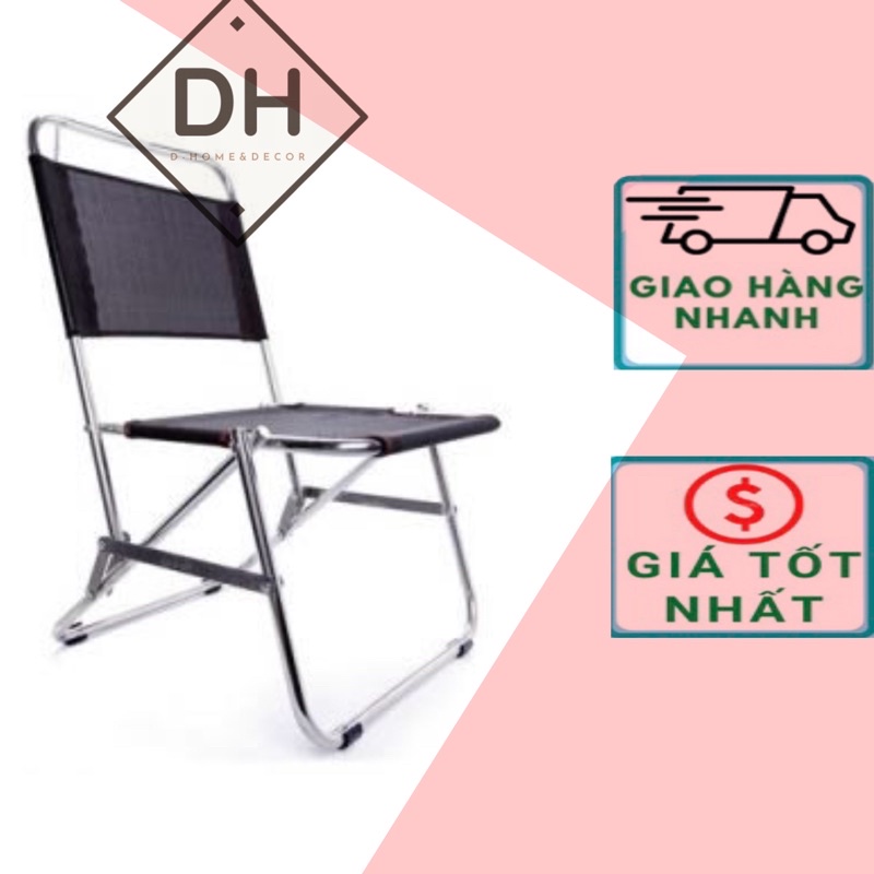 Ghế Vải Dù Khung Inox Gấp Gọn cho Quán trà chanh cafe câu cá picnic