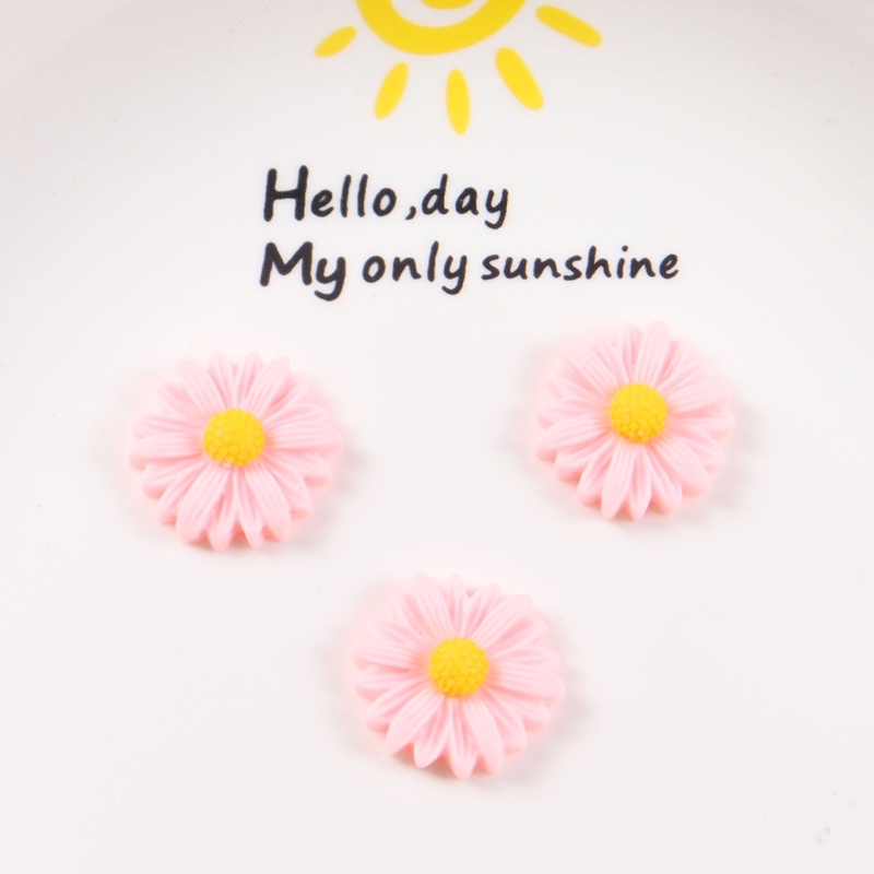 Charm Hoa Cúc Đủ Cánh 2cm DIY Làm Phụ Kiện Tóc, Decor Điện Thoại, Túi, Dép Cross…